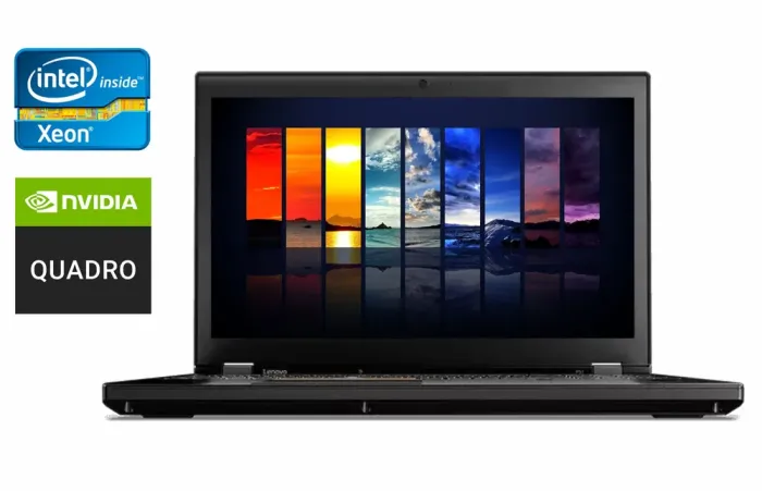 Мобільна робоча станція Lenovo ThinkPad P51 / 15.6" (3840x2160) IPS / Intel Xeon E3-1505M v6 (4 (8) ядра по 3-4 GHz) / 16 GB DDR4 / 512 GB SSD / nVidia Quadro M2200, 4 GB GDDR5, 128-bit / WebCam / TouchID б/в - зображення 1