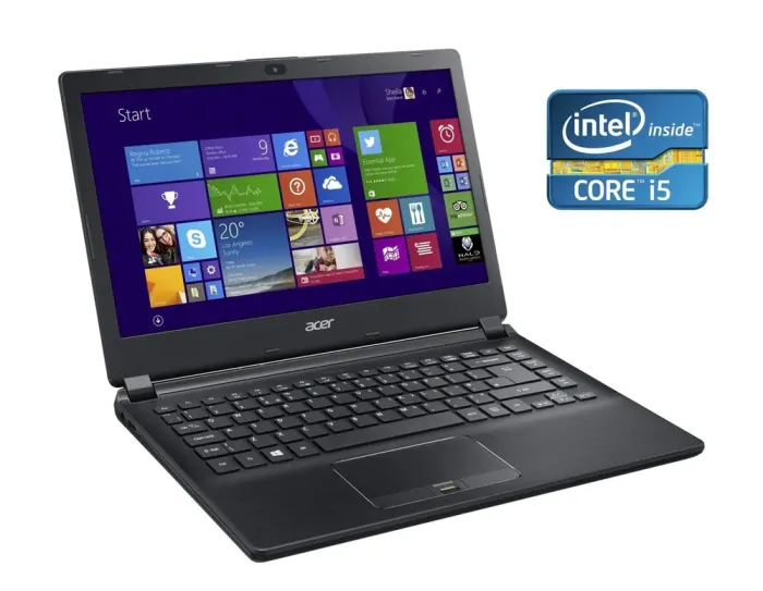 Ноутбук Б-клас Acer TravelMate P446-M / 14" (1920x1080) IPS / Intel Core i7-5500U (2 (4) ядра по 2.4 - 3.0 GHz) / 8 GB DDR3 / 256 GB SSD / Intel HD Graphics 5500 / WebCam / Win 10 Pro б/в - зображення 1