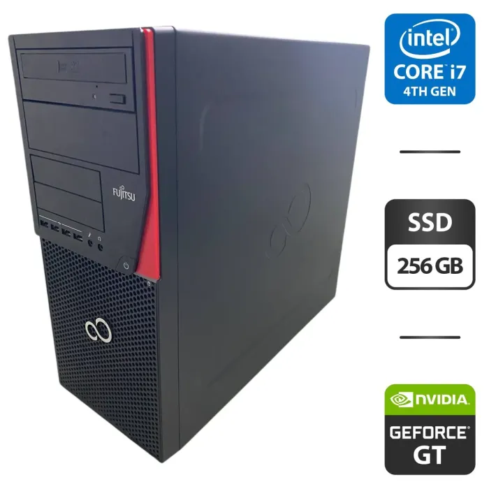 Комп'ютер Fujitsu Esprimo P720 E90 Tower / Intel Core i7-4790 (4 (8) ядра по 3,6 - 4,0 ГГц) / 16 ГБ DDR3 / 256 ГБ SSD / nVidia GeForce GT 730, 2 ГБ GDDR3, 64-біт / DVD-ROM б/в - изображение 1