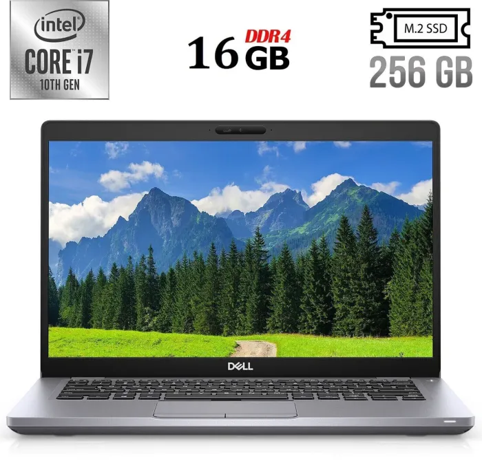 Ультрабук Б-клас Dell Latitude 5410 / 14" (1920x1080) IPS / Intel Core i7-10610U (4 (8) ядра по 1.8 - 4.9 GHz) / 16 GB DDR4 / 256 GB SSD / Intel UHD Graphics / WebCam / Windows 10 б/в - зображення 1