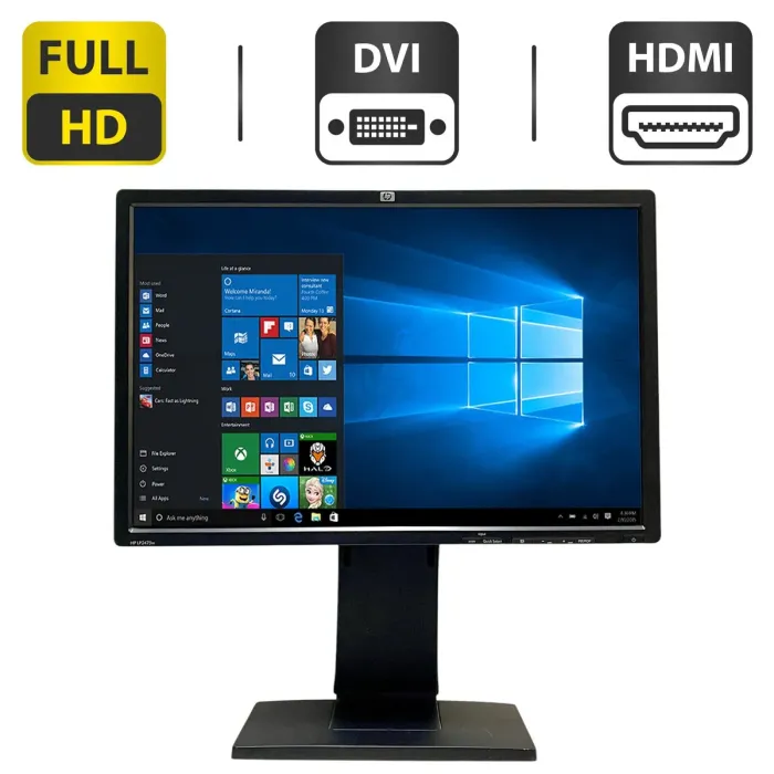 Монітор HP LP2475w / 24" (1920x1200) S-IPS / DVI, DisplayPort, HDMI б/в - зображення 1