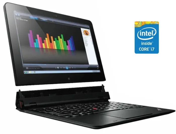 Нетбук-трансформер Б-клас Lenovo ThinkPad Helix / 11.6" (1920x1080) IPS Touch / Intel Core i7-3667U (2 (4) ядра по 2.0 - 3.2 GHz) / 8 GB DDR3 / 256 GB SSD / Intel HD Graphics 4000 / WebCam / Win 10 Pro / 2x АКБ б/в - зображення 1