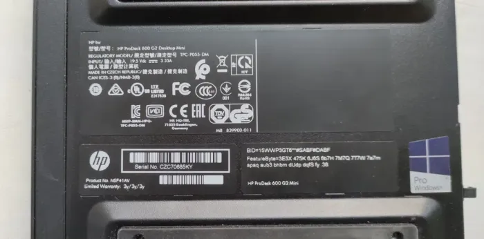 Неттоп HP ProDesk 600 G2 Mini PC USFF / Intel Core i5-6500T (4 ядра по 2.5 - 3.1 GHz) / 8 GB DDR4 / 256 GB SSD M.2 / Intel HD Graphics 530 / DisplayPort  б/в - зображення 6