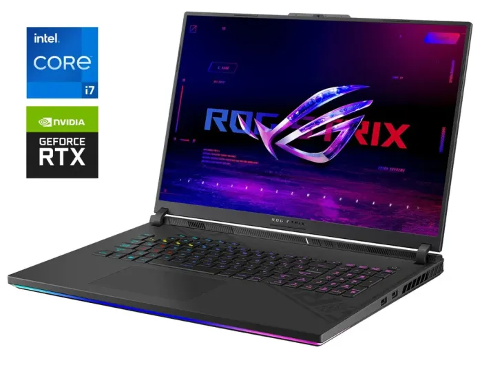 Ігровий ноутбук Asus ROG Strix G18 G814JV / 18" (2560x1600) IPS / Intel Core i7-13650HX (14 (20) ядер по 2.6 - 4.9 GHz) / 16 GB DDR5 / 256 GB SSD + 512 GB SSD / nVidia GeForce RTX 4060, 8 GB GDDR6, 128-bit / WebCam б/в - зображення 1