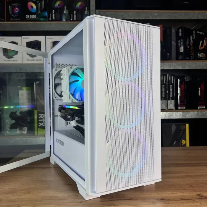 Збірка під замовлення: комп'ютер Montech Air 1000 ARGB White Tower / Intel Core i5-12400F (6 (12) ядер по 2.5 - 4.4 GHz) / 32 GB DDR4 / 1000 GB SSD M.2 / nVidia GeForce RTX 3070, 8 GB GDDR6, 256-bit / 750W б/в - зображення 3