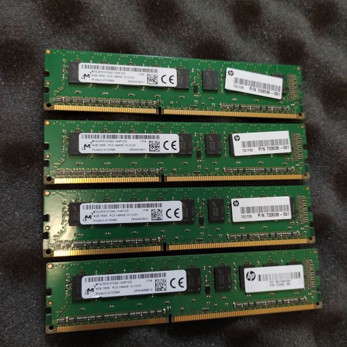 Комплект: Серверная оперативная память Micron / 16 GB (4x4 GB) / 1Rx8 PC3L-14900E / DDR3 ECC / 1866 MHz б/в - зображення 5