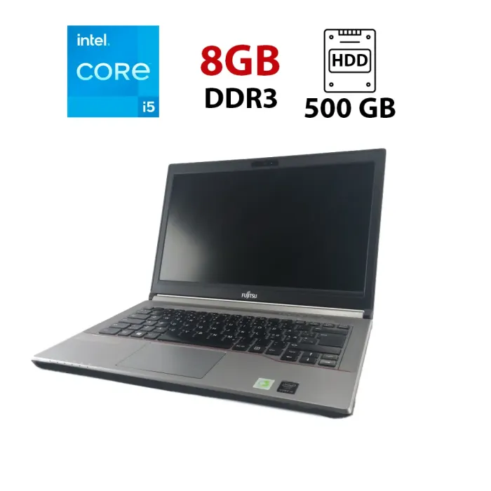 Ноутбук Fujitsu LifeBook E744 / 14" (1600x900) TN / Intel Core i5-4200M (2 (4) ядра по 2.5 - 3.1 GHz) / 8 GB DDR3 / 500 GB HDD / Intel HD Graphics 4600 / No WebCam б/в - зображення 1