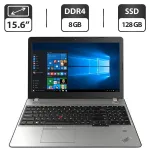 Ноутбук Б-клас Lenovo ThinkPad E570 / 15.6" (1366x768) TN / Intel Core i3-6006U (2 (4) ядра по 2.0 GHz) / 8 GB DDR4 / 128 GB SSD / Intel HD Graphics 520 / WebCam б/в
