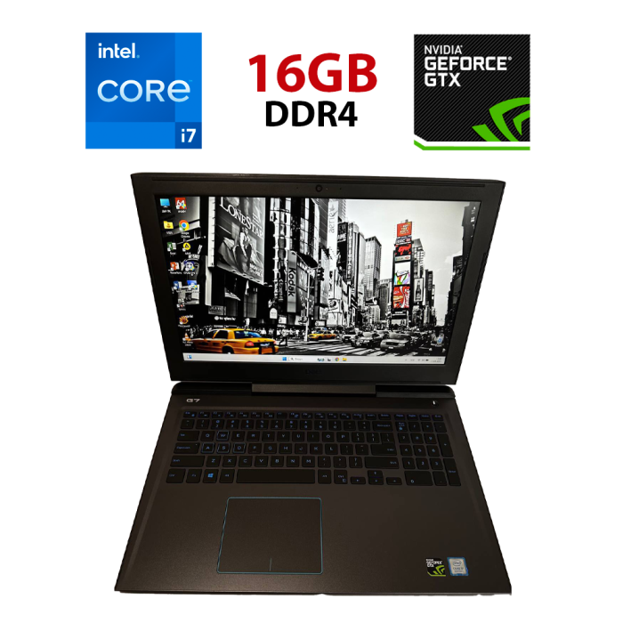 Ігровий ноутбук Dell G7 7588 / 15.6" (1920x1080) IPS / Intel Core i7-8750H (6 (12) ядер по 2.2 - 4.1 GHz) / 16 GB DDR4 / 256 GB SSD + 1000 GB HDD / nVidia GeForce GTX 1060, 6 GB GDDR5, 192-bit / WebCam / Windows 11 б/в - изображение 1
