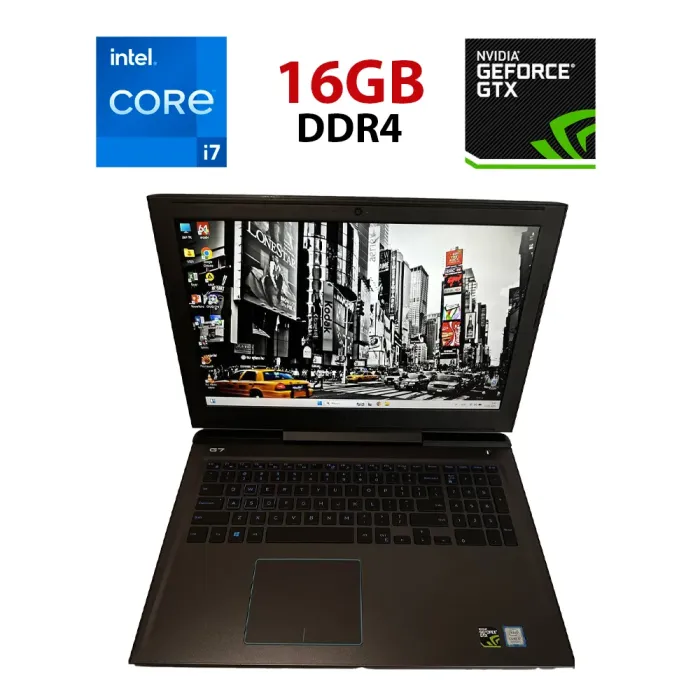 Ігровий ноутбук Dell G7 7588 / 15.6" (1920x1080) IPS / Intel Core i7-8750H (6 (12) ядер по 2.2 - 4.1 GHz) / 16 GB DDR4 / 256 GB SSD + 1000 GB HDD / nVidia GeForce GTX 1060, 6 GB GDDR5, 192-bit / WebCam / Windows 11 б/в - зображення 1
