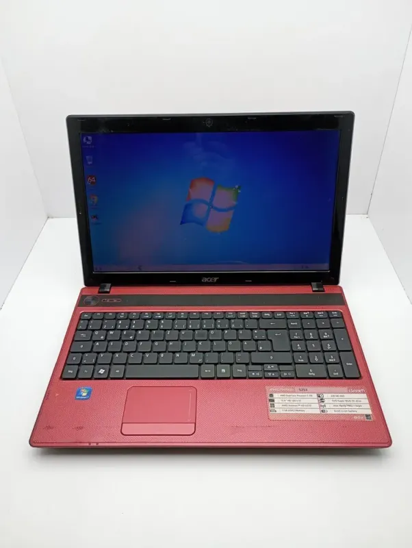 Ноутбук Acer 5253 / 15.6" (1366x768) TN / AMD E-350 (2 ядра по 1.6 GHz) / 6 GB DDR3 / 120 GB SSD / AMD Radeon HD 6310 Graphics / WebCam б/в - зображення 7