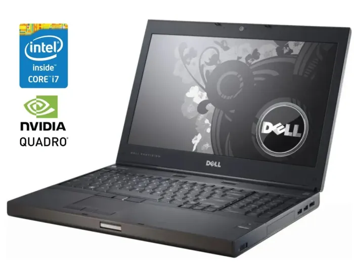 Мобільна робоча станція Б-клас Dell Precision M4600 / 15.6" (1920x1080) TN / Intel Core i7-2760QM (4 (8) ядра по 2.4 - 3.5 GHz) / 8 GB DDR3 / 256 GB SSD / nVidia Quadro 1000M, 2 GB GDDR3, 128-bit / WebCam / DVD-ROM б/в - зображення 1