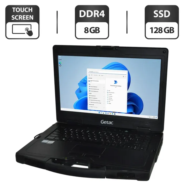 Напівзахищений ноутбук Getac S410 G2 / 14" (1366x768) TN Touch / Intel Core i3-7100U (2 (4) ядра по 2.4 GHz) / 8 GB DDR4 / 128 GB SSD / Intel HD Graphics 620 / Wi-Fi / Bluetooth / Windows 11 Pro / Два АКБ / Стилус б/в - зображення 1