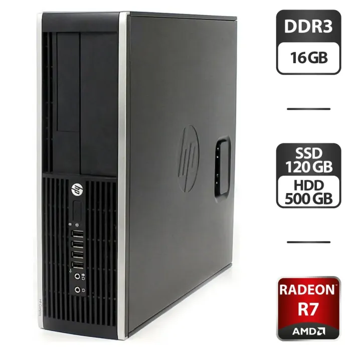 Ігровий ПК HP Compaq Pro 6300 SFF / Intel Core i5-3470 (4(8) ядра по 3.2-3.6 GHz) / 16GB DDR3 / 120GB SSD + 500GB HDD / AMD Radeon R7 350, 4GB GDDR5, 128-bit / HDMI б/в - зображення 1
