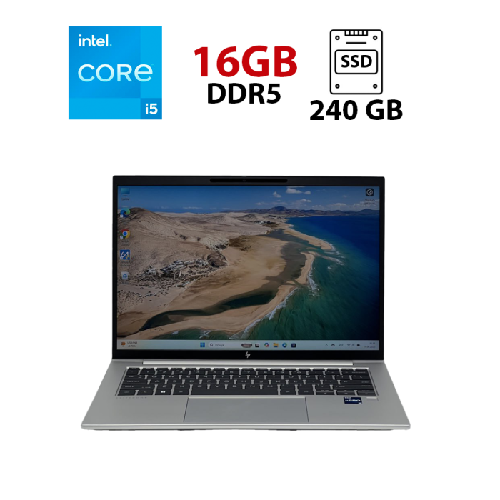 Ультрабук HP EliteBook 840 G10 / 14" (1920x1200) IPS / Intel Core i5-1345U (10 (12) ядер по 1.6 - 4.7 GHz) / 16 GB DDR5 / 240 GB SSD / Intel Iris Xe Graphics / WebCam б/в - зображення 1