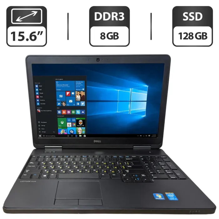Ноутбук Б-клас Dell Latitude E5540 / 15.6" (1366x768) TN / Intel Core i5-4210U (2 (4) ядра по 1.7 - 2.7 GHz) / 8 GB DDR3 / 128 GB SSD / Intel HD Graphics 4400 / WebCam б/в - зображення 1