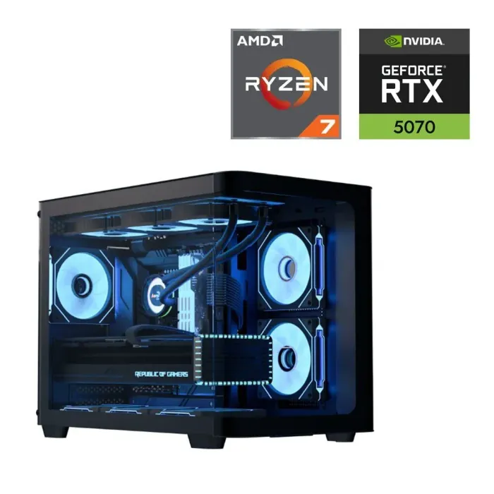 Ігровий ПК AeroCool P300C Monster Tower / AMD Ryzen 7 8700F (8 (16) ядер по 4.1 - 5.0 GHz) / 32 GB DDR5 / 2000 GB SSD M.2 / nVidia GeForce RTX 5070, 12 GB GDDR7, 192-bit - зображення 1