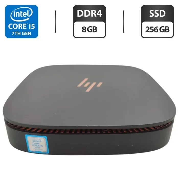 Неттоп HP Elite Slice G1 USFF / Intel Core i5-7500T (4 ядра по 2.7 - 3.3 GHz) / 8 GB DDR4 / 256 GB SSD / Intel HD Graphics 530 / Wi-Fi / Bluetooth б/в - зображення 1