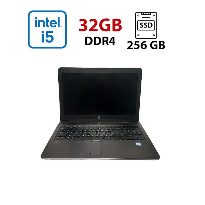 Ноутбук HP ZBook 15 G3 / 15.6" (1920x1080) TN / Intel Core i5-6440HQ (4 ядра по 2.6 - 3.5 GHz) / 32 GB DDR4 / 256 GB SSD / Intel HD Graphics 530 / WebCam / Win10 б/в - зображення 1
