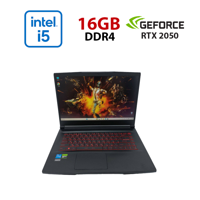 Ігровий ноутбук MSI Katana / 15,6" (1920x1080) IPS / Intel Core i5-12450H (8 (12) ядер по 3,3 - 4,4 ГГц) / 16 ГБ DDR4 / 512 ГБ SSD / nVidia GeForce RTX 2050, 4 ГБ GDDR6, 64-біт / WebCam  б/в - изображение 1