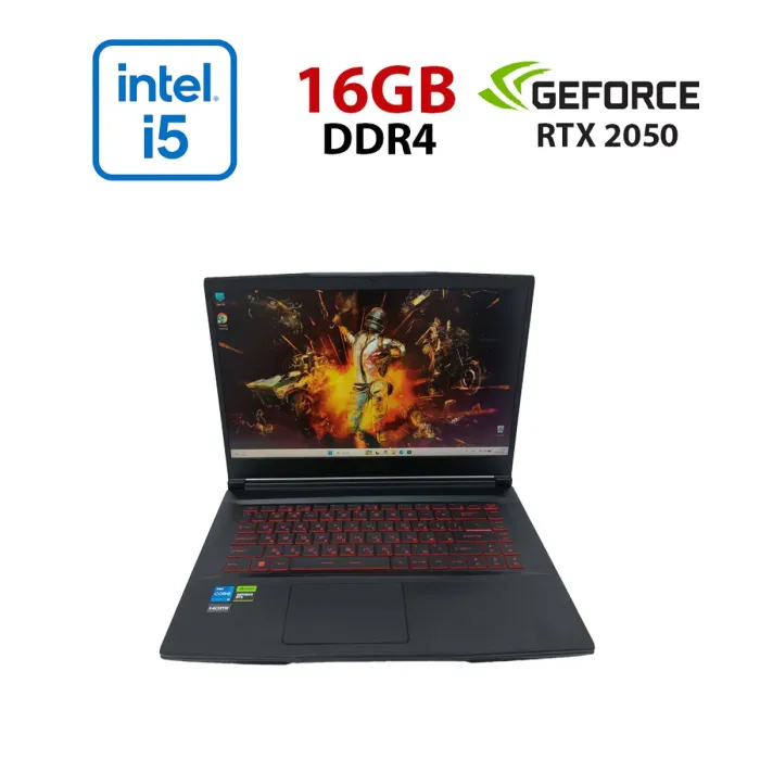 Ігровий ноутбук MSI Katana / 15,6" (1920x1080) IPS / Intel Core i5-12450H (8 (12) ядер по 3,3 - 4,4 ГГц) / 16 ГБ DDR4 / 512 ГБ SSD / nVidia GeForce RTX 2050, 4 ГБ GDDR6, 64-біт / WebCam  б/в - зображення 1