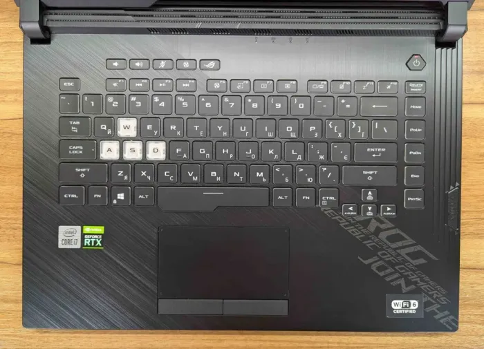 Ігровий ноутбук Asus ROG Strix G512L / 15.6" (1920x1080) IPS / Intel Core i7-10870H (8 (16) ядер по 2.2 - 5.0 GHz) / 16 GB DDR4 / 512 GB SSD / nVidia GeForce RTX 2060, 6 GB GDDR6, 192-bit / HDMI / Windows 10 б/в - зображення 3