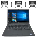 Ультрабук Б-клас Dell Latitude 5480 / 14" (1920x1080) IPS Touch / Intel Core i5-6440HQ (4 ядра по 2.6 - 3.5 GHz) / 8 GB DDR4 / 240 GB SSD / Intel HD Graphic 530 / WebCam б/в