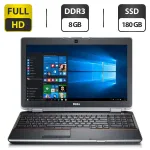 Ноутбук Dell Latitude E6520 / 15.6" (1920x1080) TN / Intel Core i5-2520M (2 (4) ядра по 2.5 - 3.2 GHz) / 8 GB DDR3 / 180 GB SSD / Intel HD Graphics 3000 / WebCam / DVD-ROM б/в