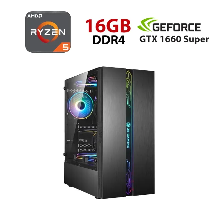 Ігровий ПК Forsage Runa (2E-G2107) Tower / AMD Ryzen 5 5500 (6 (12) ядер по 3,6 - 4,2 ГГц) / 16 ГБ DDR4 / 480 ГБ SSD / nVidia GeForce GTX 1660 Super, 6 ГБ GDDR6, 192-bit - зображення 1