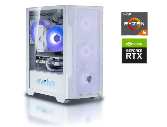 Ігровий ПК MSI Evolve Tower / AMD Ryzen 5 7500F (6 (12) ядер по 3.7 - 5.0 GHz) / 32 GB DDR5 / 1000 GB SSD / nVidia GeForce RTX 4060, 8 GB GDDR6, 128-bit / Win 11 б/в - зображення 1