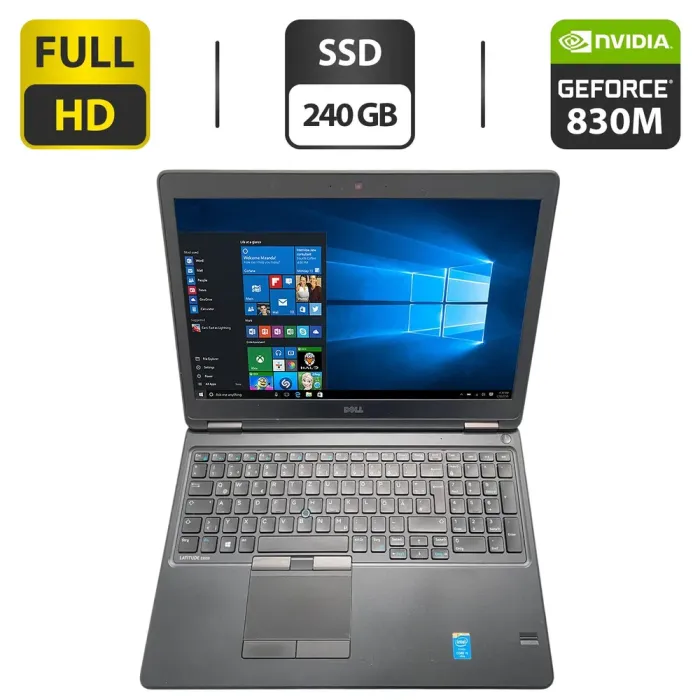 Ноутбук Dell Latitude E5550 / 15.6" (1920x1080) TN / Intel Core i5-5300U (2 (4) ядра по 2.3 - 2.9 GHz) / 8 GB DDR3 / 240 GB SSD / nVidia GeForce 830M, 2 GB GDDR3, 64-bit / WebCam б/в - зображення 1