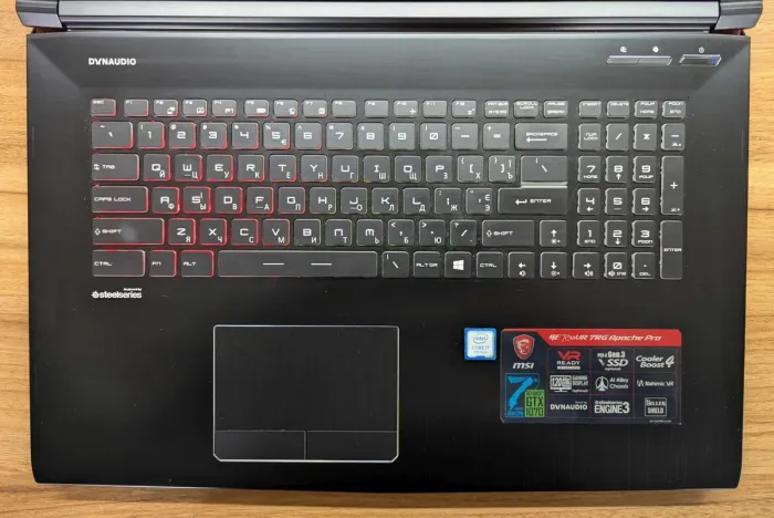 Ігровий ноутбук MSI GE72MVR / 17.3" (1920x1080) IPS / Intel Core i7-7700HQ (4 (8) ядра по 2.8 - 3.8 GHz) / 32 GB DDR4 / 256 GB SSD + 1000 GB HDD / nVidia GeForce GTX 1070, 8 GB GDDR5, 256-bit / WebCam / Windows 10 б/в - зображення 3