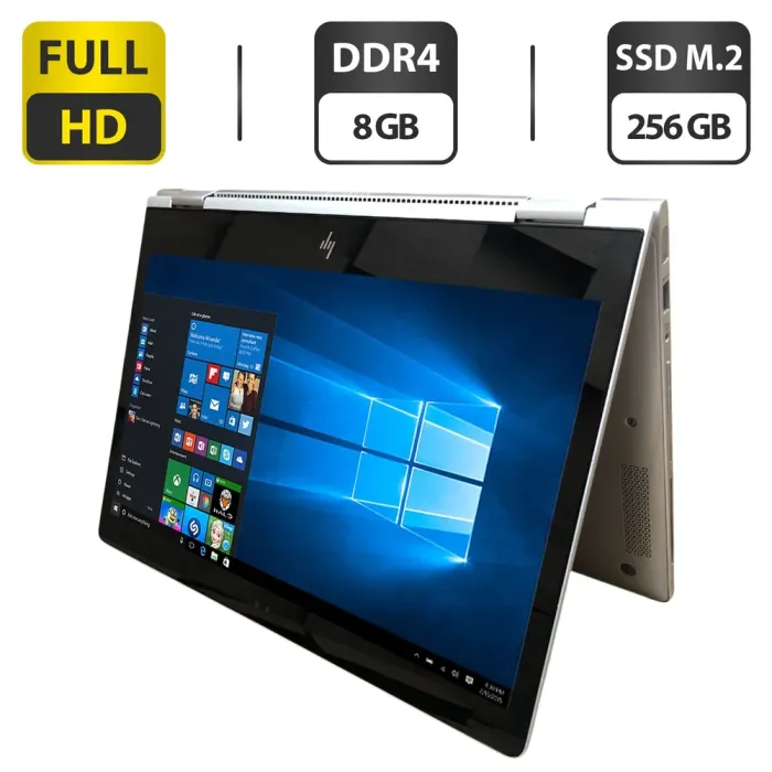 Ноутбук-трансформер HP EliteBook x360 1030 G2 / 13.3" (1920x1080) IPS Touch / Intel Core i5-7200U (2 (4) ядра по 2.5 - 3.1 GHz) / 8 GB DDR4 / 256 GB SSD M.2 / Intel HD Graphics 620 / WebCam б/в - зображення 1