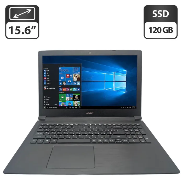 Ноутбук Acer Aspire 3 A315-33 / 15.6" (1366x768) TN / Intel Celeron N3060 (2 ядра по 1.6 - 2.48 GHz) / 8 GB DDR3 / 120 GB SSD / Intel Graphics / WebCam б/в - зображення 1
