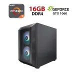 Ігровий ПК Forsage D3-BK-3F7-14 Black Tower / AMD Ryzen 5 5500 (6 (12) ядер по 3,6 - 4,2 ГГц) / 16 ГБ DDR4 / 240 ГБ SSD / nVidia GeForce GTX 1060, 6 ГБ GDDR5, 192-bit