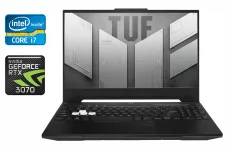 Ігровий ноутбук Asus TUF Dash F15 FX512ZR / 15.6" (1920x1080) IPS / Intel Core i7-12650H (10 (16) ядер по 3,5 - 4,7 ГГц) / 16 ГБ DDR4 / 512 ГБ SSD / nVidia GeForce RTX 3070, 8 ГБ GDDR6, 256-bit / WebCam / Windows 11 б/в