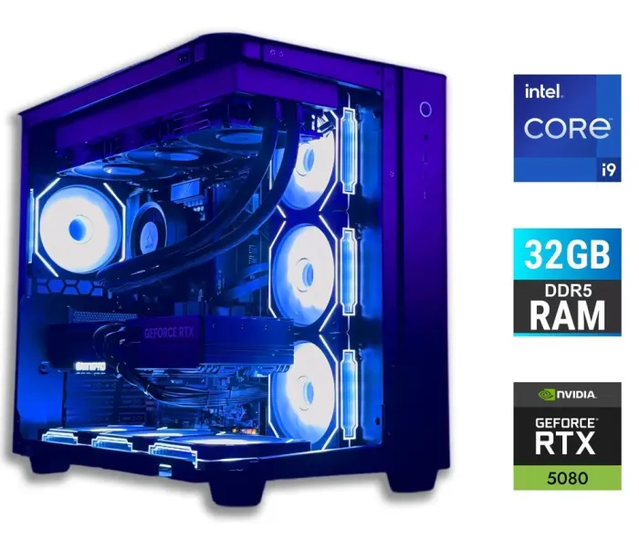 Ігровий ПК Tower / Intel Core i9-14900K (24 (32) ядра по 3,2 - 6,0 ГГц) / 32 ГБ DDR5 / 2000 ГБ SSD / nVidia GeForce RTX 5080, 16 ГБ GDDR7, 256-біт / 850 Вт - зображення 1