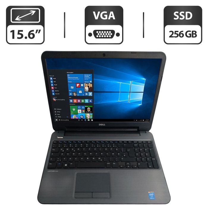 Ноутбук Б-клас Dell Latitude 3540 / 15.6" (1366x768) TN / Intel Core i5-4210U (2 (4) ядра по 1.7 - 2.7 GHz) / 16 GB DDR3 / 256 GB SSD / Intel HD Graphics 4400 / WebCam / DVD-ROM б/в - зображення 1