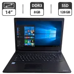 Ноутбук Б-клас Toshiba Satellite Pro R40-C / 14" (1366x768) TN / Intel Core i5-6200U (2 (4) ядра по 2.3 - 2.8 GHz) / 8 GB DDR3 / 128 GB SSD / Intel HD Graphics 520 / WebCam б/в