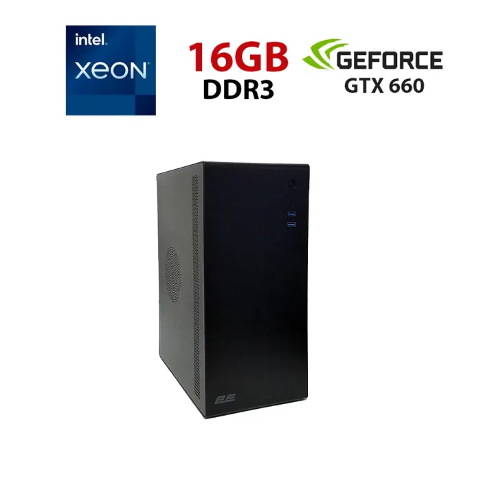 Ігровий ПК 2E Credo V200B-400 Tower / Intel Xeon E3-1230 v2 (аналог i7-3770) (4 (8) ядра по 3,3 - 3,7 ГГц) / 16 ГБ DDR3 / 256 ГБ SSD NVMe / nVidia GeForce GTX 660, 2 ГБ GDDR5, 192-біт / Win 10 non Lic б/в - зображення 1