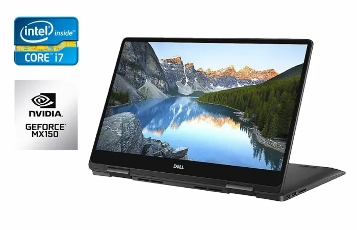 Ноутбук-трансформер Dell Inspiron 7586 2 in 1 / 15.6" (3840x2160) IPS Touch / Intel Core i7-8565U (4 (8) ядра по 1.8 - 4.6 GHz) / 16 GB DDR4 / 512 GB SSD / nVidia GeForce MX 150, 2 GB GDDR5, 64-bit / WebCam / HDMI б/в - зображення 1