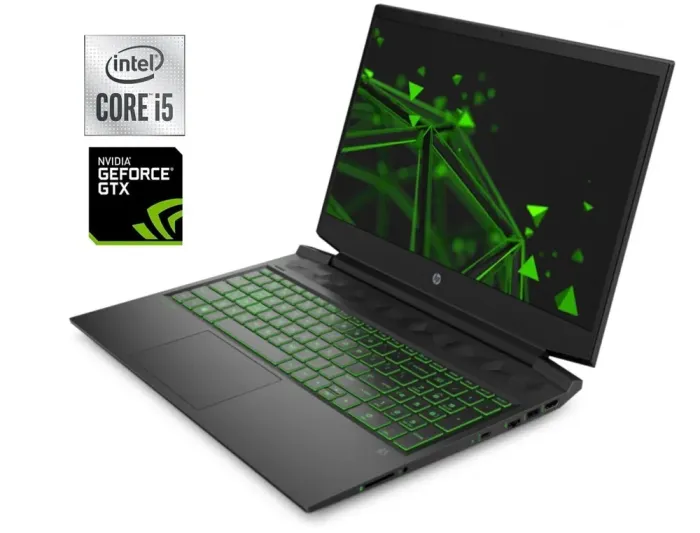 Ігровий ноутбук Б-клас HP Pavilion Gaming 16-a0032dx / 16.1" (1920x1080) IPS / Intel Core i5-10300H (4 (8) ядер по 2.5 - 4.5 GHz) / 16 GB DDR4 / 512 GB SSD NVMe / nVidia GeForce GTX 1660 Ti Max-Q, 6 GB GDDR6, 192-bit / WebCam б/в - зображення 1