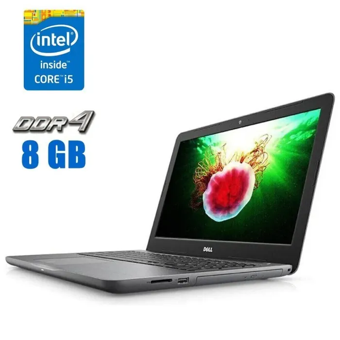 Ноутбук Dell Inspiron 15 5567 / 15.6" (1920x1080) IPS / Intel Core i5-7200U (2 (4) ядра по 2.5 - 3.1 GHz) / 8 GB DDR4 / 500 GB SSD / Intel HD Graphics 620 / WebCam / DVD-RW б/в - зображення 1