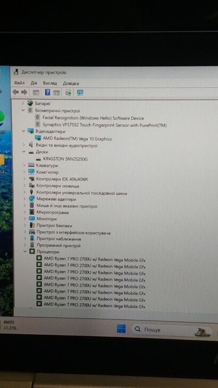 Ультрабук Б-клас HP Elitebook 745 G5 / 14" (1920x1080) IPS / AMD Ryzen 7 2700U (4 (8) ядра по 2.2 - 3.8 GHz) / 8 GB DDR4 / 128 GB SSD / AMD Radeon Vega 10 Graphics / WebCam б/в - зображення 10