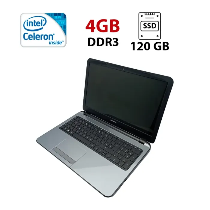 Ноутбук HP Compag 250 / 15.6" (1366x768) TN / Intel Celeron N2840 (2 ядра по 2.16 - 2.58 GHz) / 4 GB DDR3 / 120 GB SSD / Intel HD Graphics / WebCam б/в - зображення 1