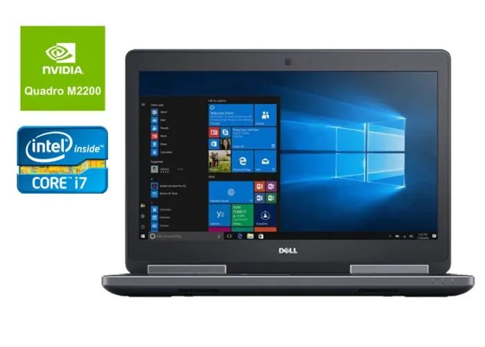 Мобільна робоча станція Dell Precision 7520 / 15.6" (1920x1080) IPS / Intel Core i7-6820HQ (4 (8) ядра по 2.7 - 3.6 GHz) / 16 GB DDR4 / 512 GB SSD / nVidia Quadro M2200, 4 GB GDDR5, 128-bit / WebCam / HDMI б/в - зображення 1