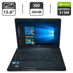 Ноутбук Б-клас Toshiba Satellite C660-25U / 15.6" (1366x768) TN / Intel Core i5-2430M (2 (4) ядра по 2.4 - 3.0 GHz) / 8 GB DDR3 / 256 GB SSD / nVidia GeForce 315M, 1 GB GDDR3, 64-bit / WebCam / DVD-ROM б/в