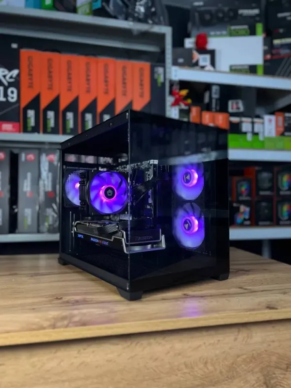 Збірка під замовлення: ігровий ПК Gamdias Aura GC10M ARGB Black Tower / AMD Ryzen 7 5700X (8 (16) ядер по 3.4 - 4.6 GHz) / 32 GB DDR4 / 1000 GB SSD M.2 / AMD Radeon RX 6700 XT, 12 GB GDDR6, 192-bit / 650W б/в - зображення 2