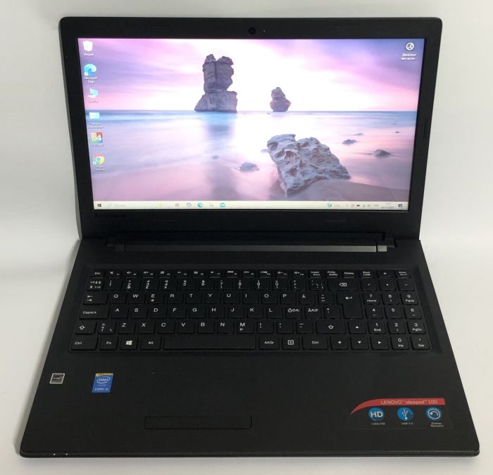 Ноутбук Lenovo IdeaPad 100-15IBD / 15.6" (1366x768) TN / Intel Core i3-5005U (2 (4) ядра по 2.0 GHz) / 8 GB DDR3 / 128 GB SSD / Intel HD Graphics 5500 / WebCam / Win 10 Home б/в - зображення 2
