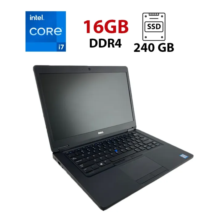 Ноутбук Dell Latitude 5480 / 14" (1920x1080) IPS / Intel Core i7-7600U (2 (4) ядра по 2.8 - 3.9 GHz) / 16 GB DDR4 / 240 GB SSD / Intel HD Graphics 620 / WebCam б/в - зображення 1